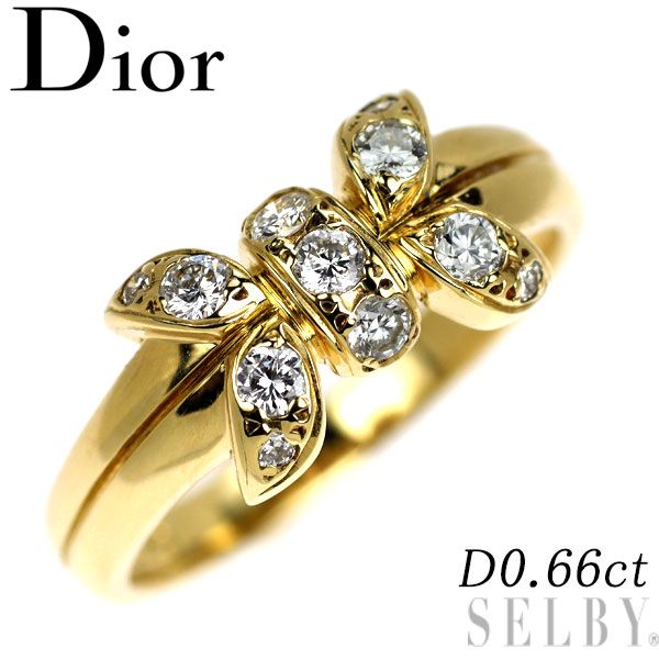 ディオール K18YG ダイヤモンド リング 0.66ct - メルカリ