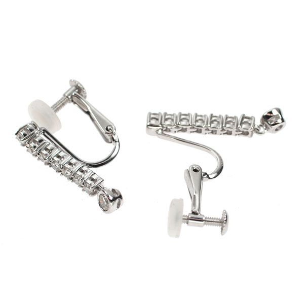 K18WG K14WG ダイヤモンド イヤリング 0.50ct