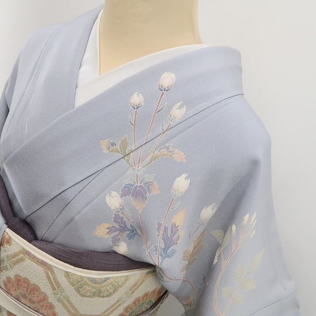 ❁tomihisa❁新品 東武謹製 本加賀友禅 竹内銀風 落款 着物 仕付け糸付