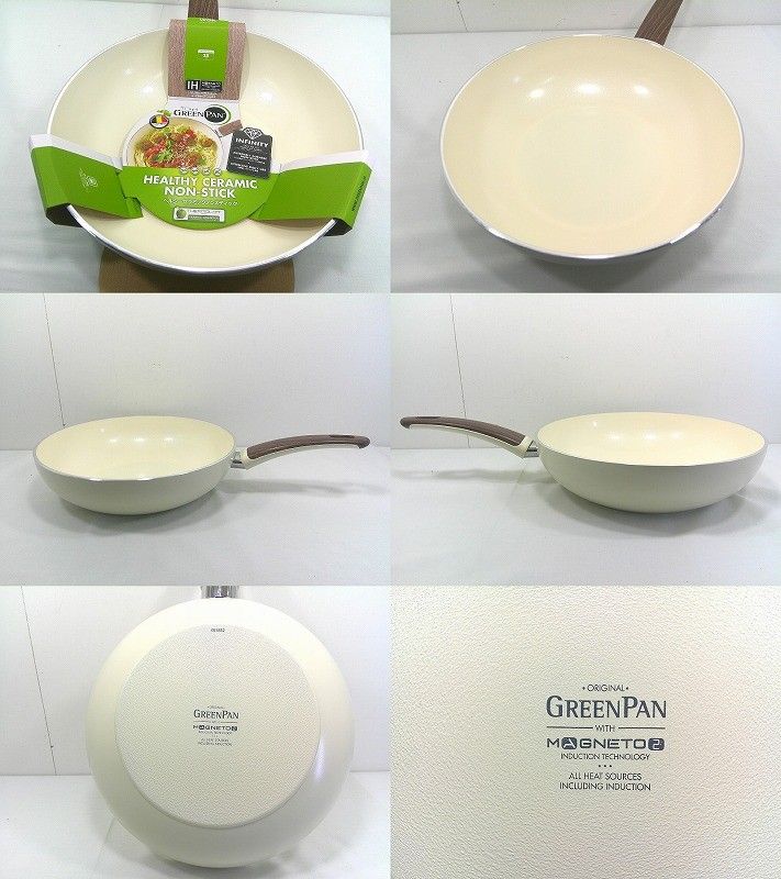 s25g-A651k GREENPAN グリーンパン ヘルシーセラミックノンスティック ウッドビー ウォックパン フライパン 28cm ガラス蓋付き IH対応 9800円以上で沖縄 離島も送料無料