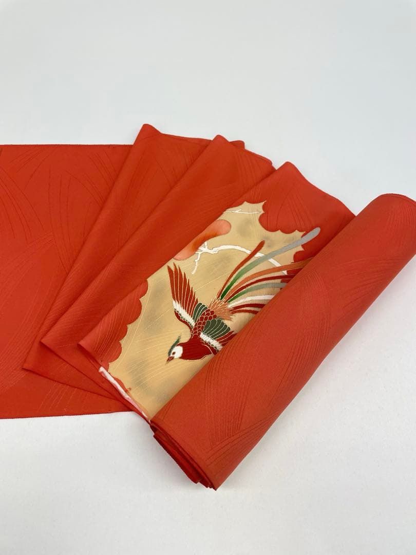 付け下げ 手描 金彩 鳳凰 牡丹 紋意匠 正絹 反物 - メルカリ