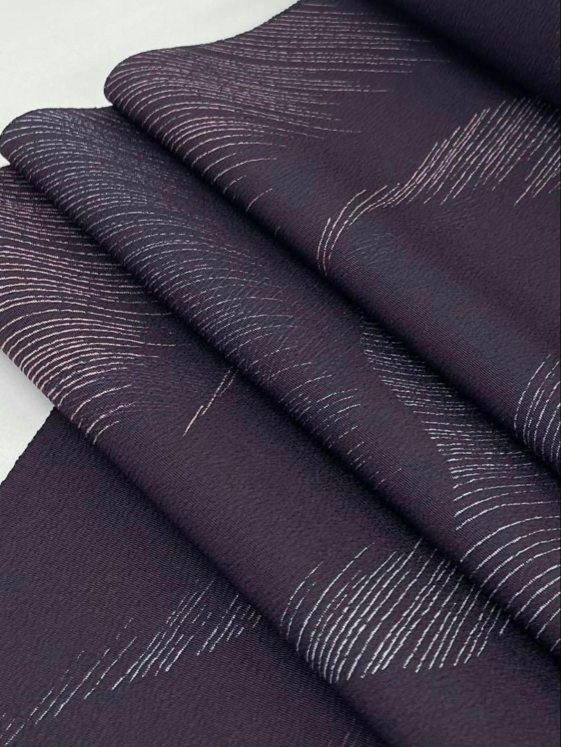 小紋 個性的 ちりめん 正絹 反物 正絹 小紋 反物 【パープル 紫 花文つなぎ】丹後ちりめん 着尺 未