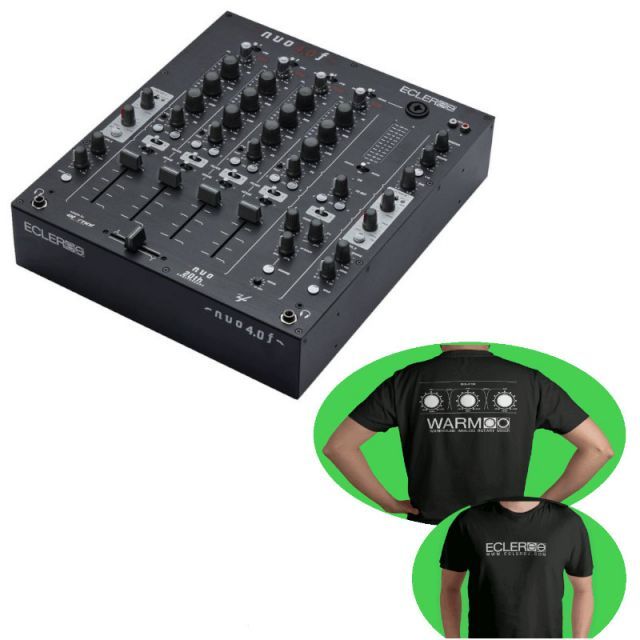在庫在り オフィシャルTシャツ付 ECLER エクラー 4Ch フルアナログ DJ ミキサー nuo4.0f ブラック