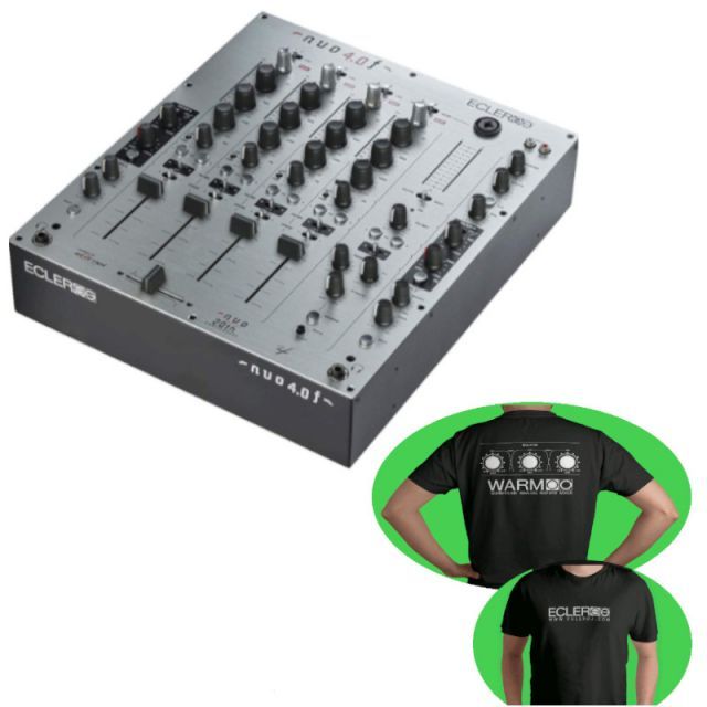 在庫在り オフィシャルTシャツ付 ECLER エクラー 4Ch フルアナログ DJ ミキサー nuo4.0f シルバー
