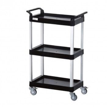 プラスチックツールワゴン 3段 ライトタイプ 4kg 黒 KT-168K