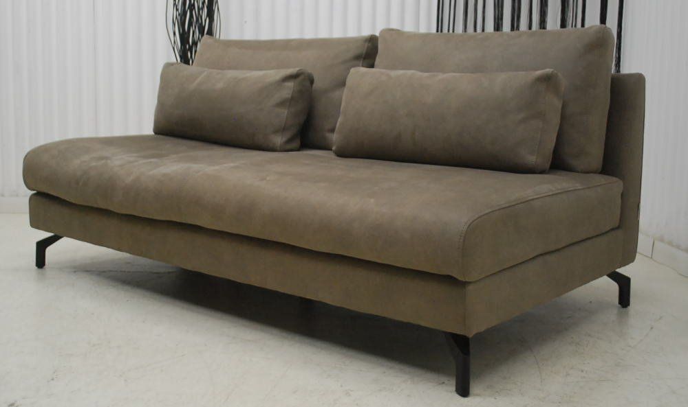 アウトレット 現品限り 一部 大 アームレスデザイン ラグジュアリーモダン ソファー ソフトフェザー入り 240612-グラシエーロ2p