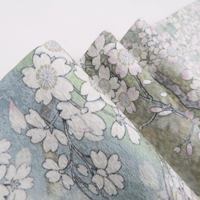 ❁tomihisa❁新品 桜 着物 正絹 仕付け糸付”春を待ち侘びる満開の桜