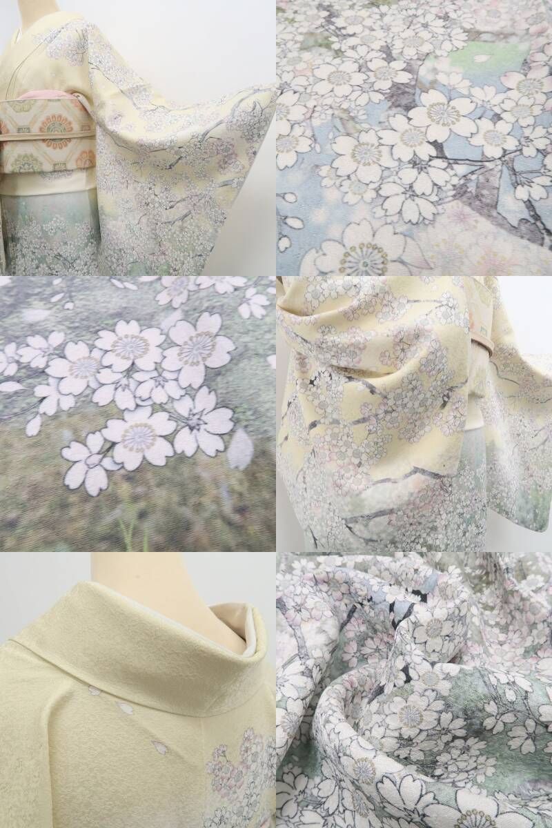 ❁tomihisa❁新品 桜 着物 正絹 仕付け糸付”春を待ち侘びる満開の桜