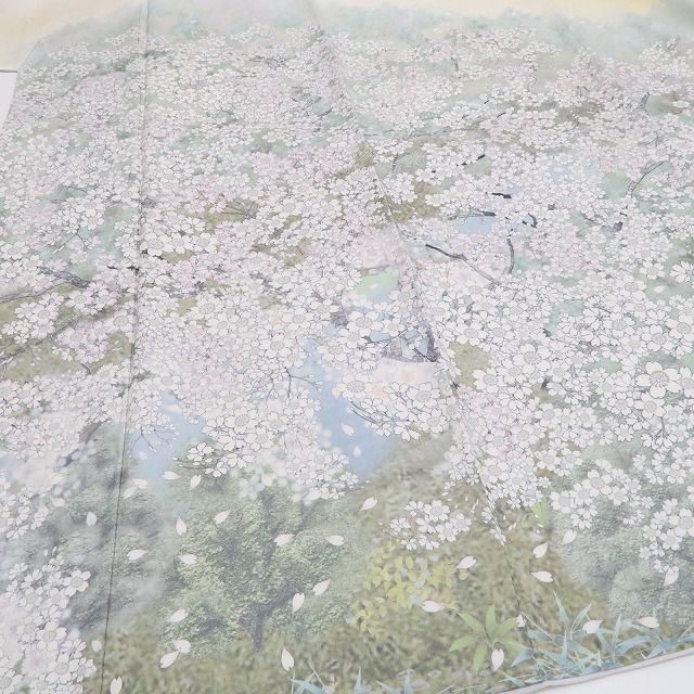 ❁tomihisa❁新品 桜 着物 正絹 仕付け糸付”春を待ち侘びる満開の