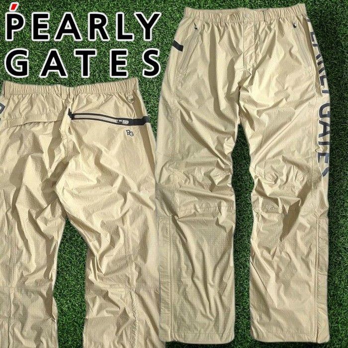 PEARLY GATES パーリーゲイツ ゴルフ 撥水×防風 Nyドビー シャドー千鳥柄 ストレッチ パンツ レインウェア ゴルフウェア 053-2989301 定価2.7万 ベージュ ▲030 51015w04 WWW_OLIVIERBERNSTEIN_COM