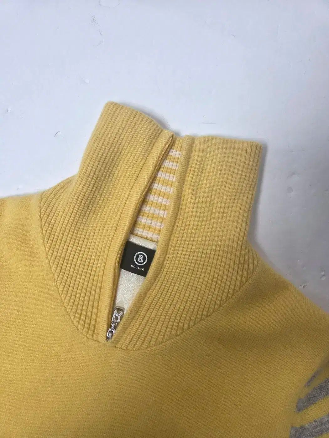 ボグナー レディース ゴルフ ハーフジップ ニット 長袖Tシャツ イエロー S LLC-HASEGAWATOSO_COM