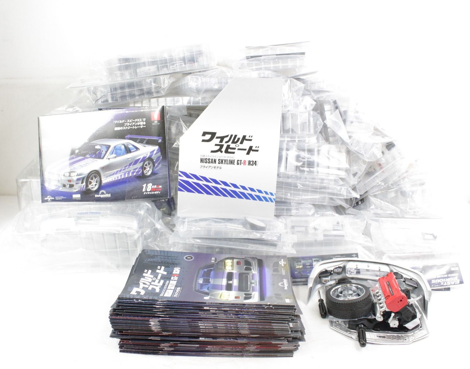 未開封 デアゴスティーニ ワイルド スピード 日産 スカイライン GT-R R34 ブライアンモデル 9.11-101巻 1-8.10巻組立済み マガジンケース 付き 模型 ホビー ITEPZC7GM9B8-D-B100-byebye