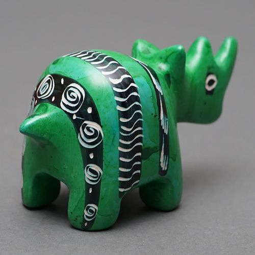 アフリカ ケニア ソープストーン サイ 犀 No.5 石細工 置物 オブジェ