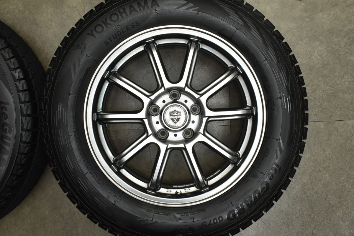 バリ溝 ESTROSA 17in 7J 38 PCD114.3 ヨコハマ アイスガード G075 225 65R17 NX ハリアー RAV4 ヴァンガード スタッドレス FFCRYSTALESIA_COM
