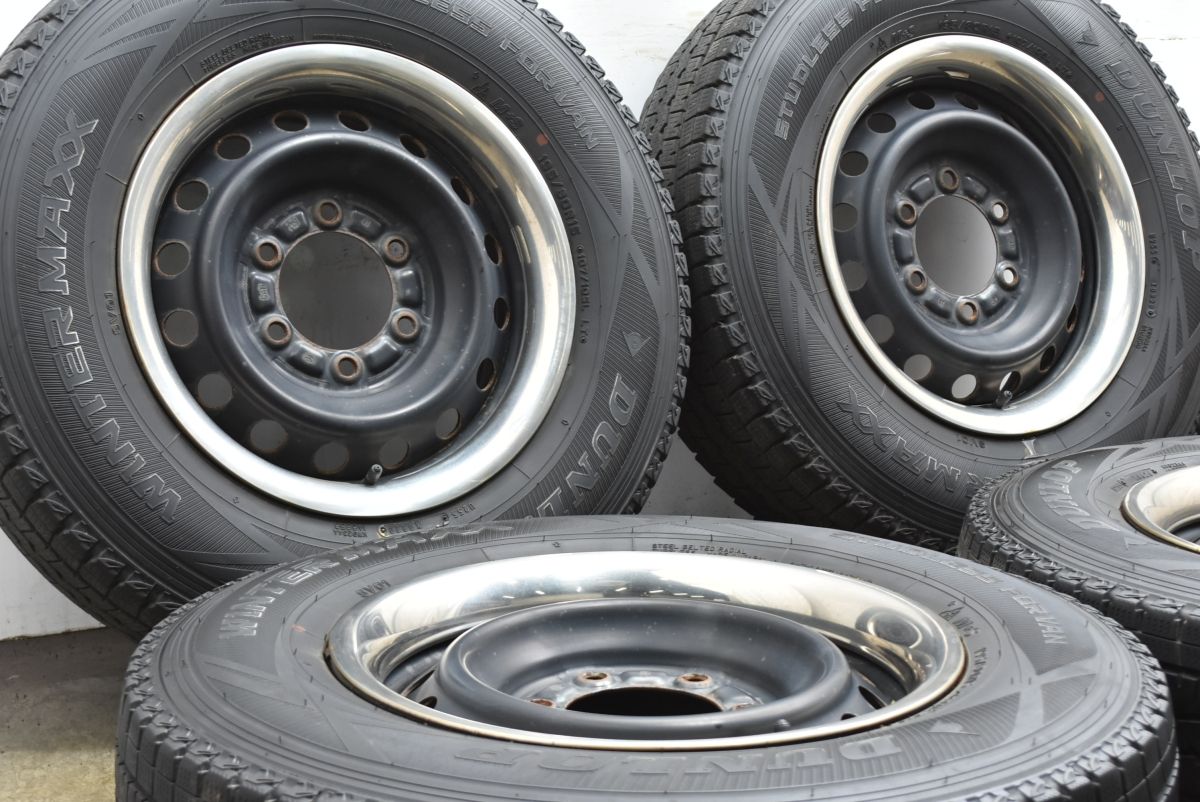 リムガード付き トヨタ 200 ハイエース 純正 15in 6J 35 PCD139.7 ダンロップ ウインターマックス SV01 195|80R15 レジアスエース