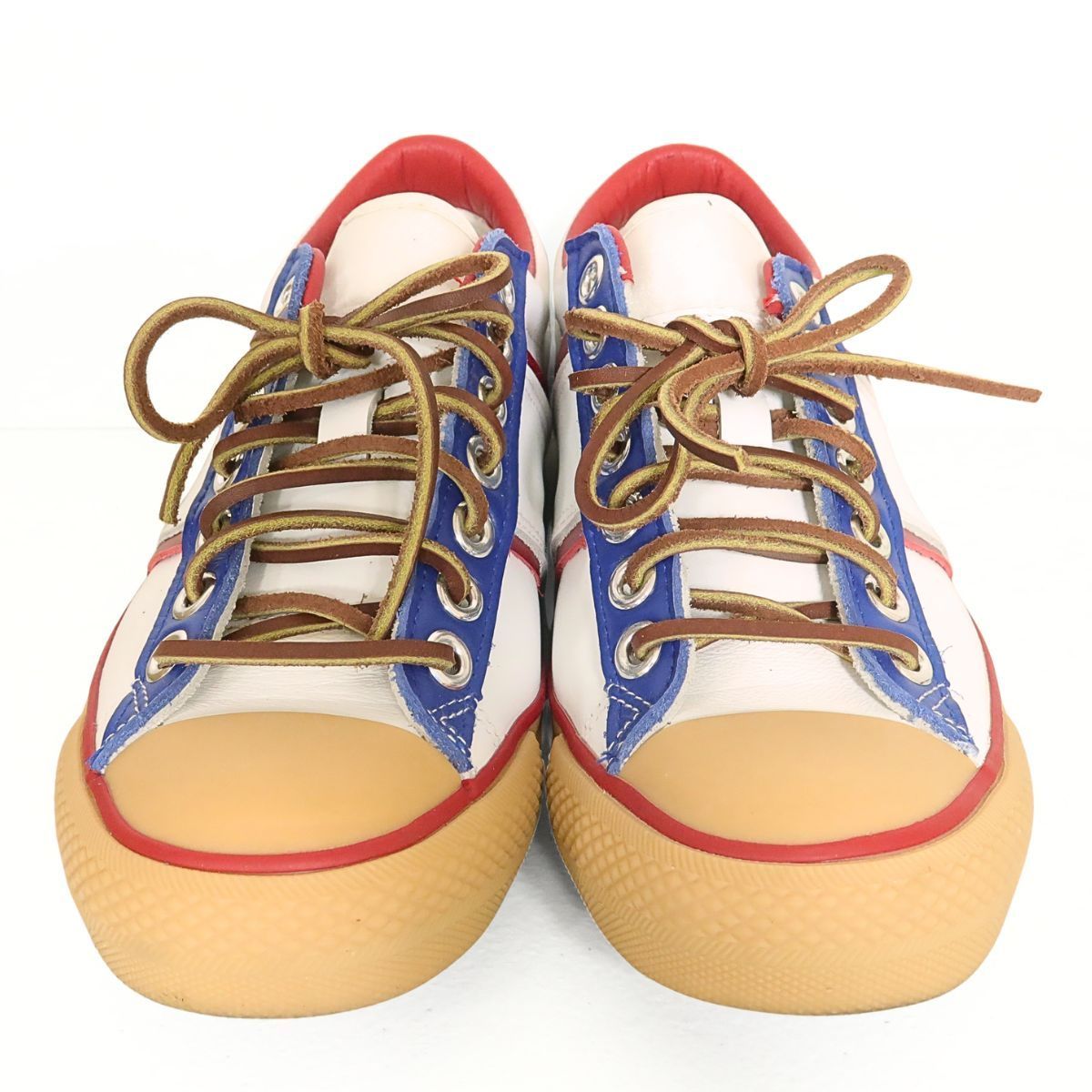 chausser ショセ トリコロールの配色が素敵な レザースニーカー サイズ41 白系 k 4343