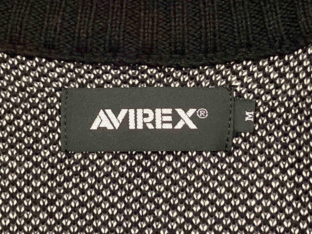 AVIREX 23A-KNL055-AX ドライバーズニット サイズM コットン ブラック アヴィレックス WWW_KARIMZIABAT_FR