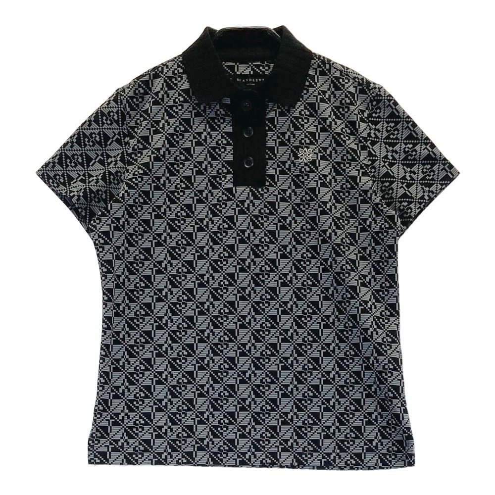 サイズ S ST ANDREWS セントアンドリュース モデル 半袖ポロシャツ ロゴ総柄 ブラック系 240101543596 ゴルフウェア レディース ストスト