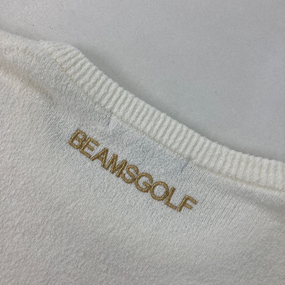 おしました サイズ M BEAMS GOLF ビームスゴルフ モデル クルーネック ニットセーター ホワイト系 240101543889 ゴルフウェア レディース ストスト 新作続々入荷。