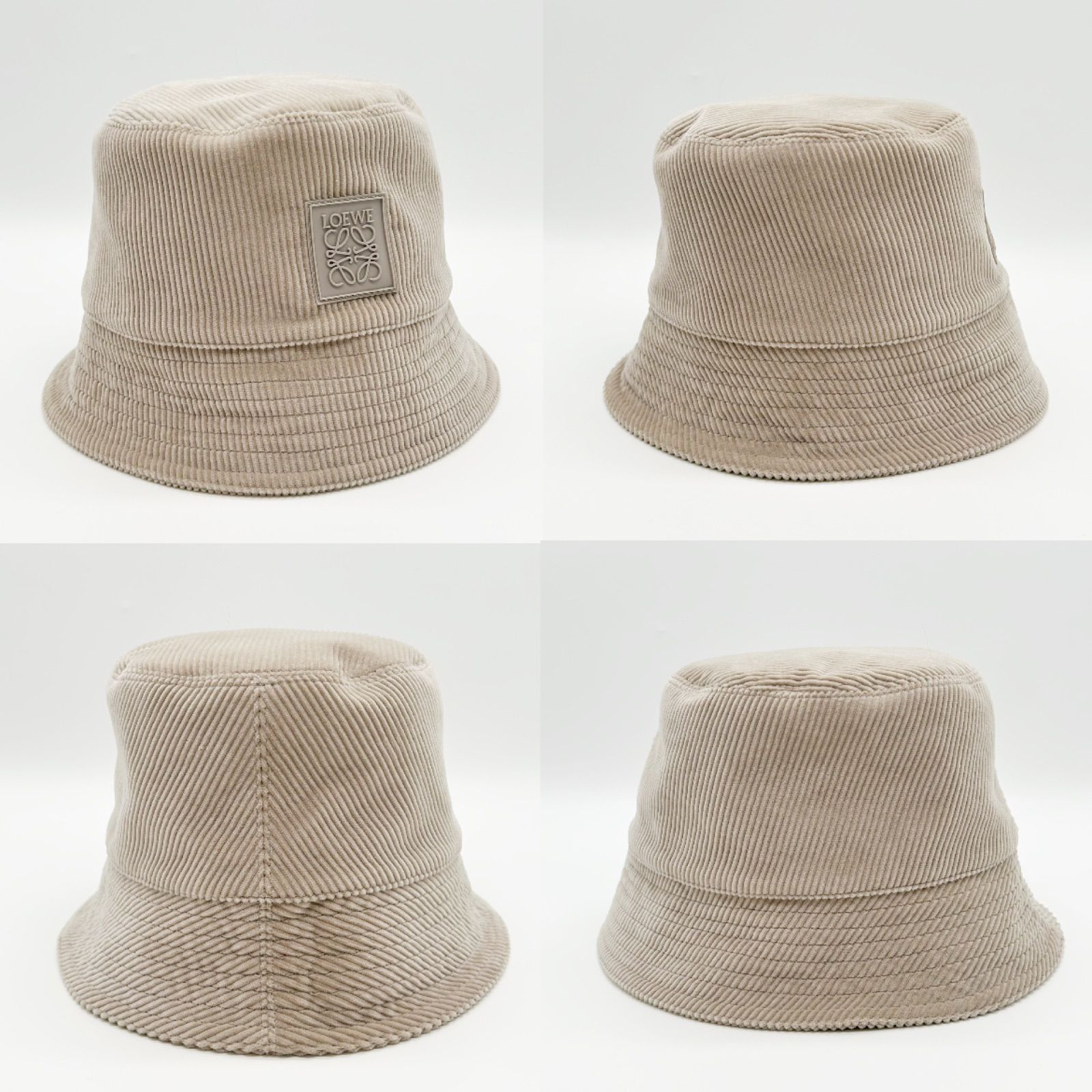 LOEWE ロエベ バケットハット コーデュロイ アナグラム ベージュ 59 レディース メンズ