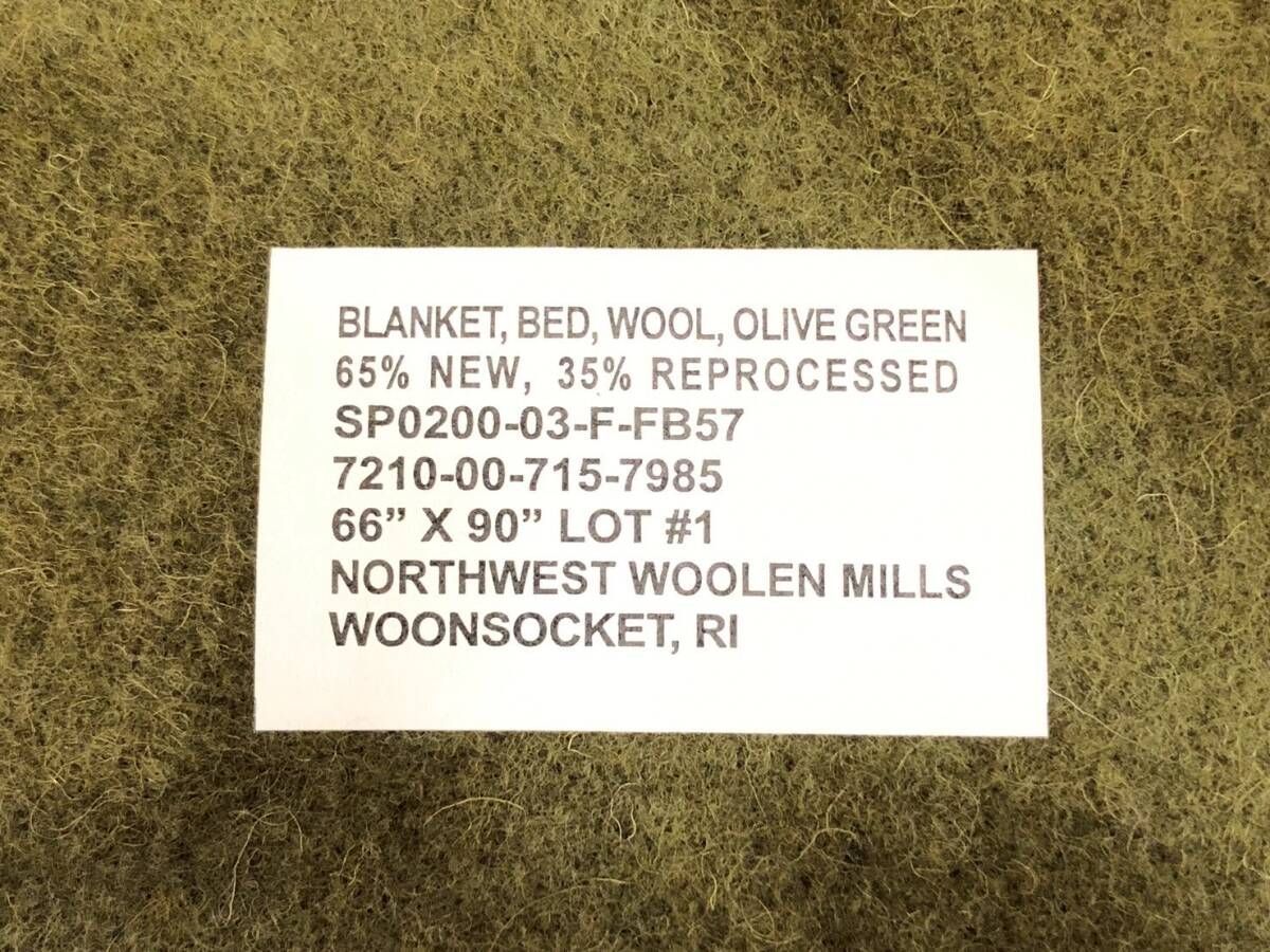 アメリカ製 手触り柔らかめ NWM社 官給品 US-ARMY MEDICAL ウールブランケット ベッド毛布 W 168×長さ229 cm キャンプ 米軍放出 100 bj 9 e