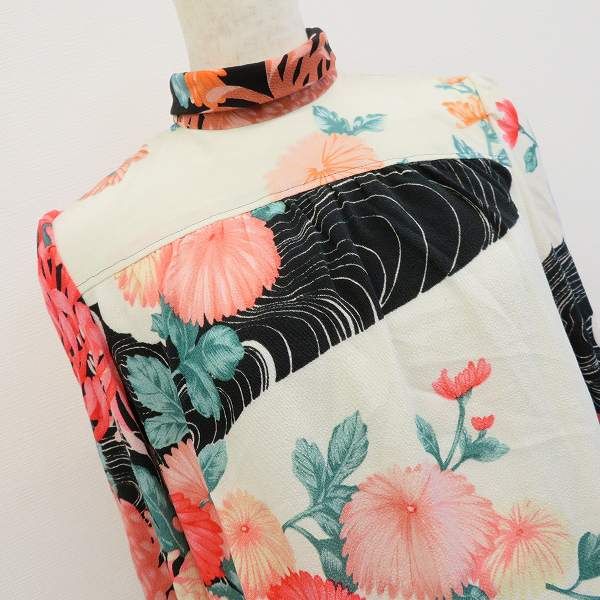 ハナエモリ HANAEMORI ちりめん ワンピース ロング 花柄 和柄 総柄 x973745