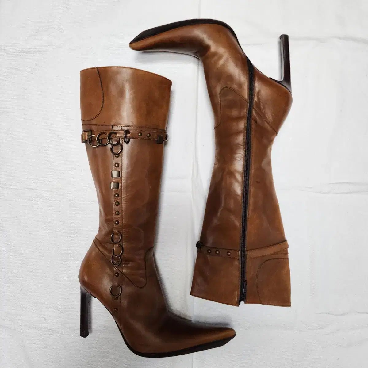 Stivali DEBUT イタリア ヴィンテージ ウェスタン スタッズ ロングブーツ