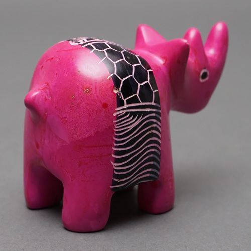 アフリカ ケニア ソープストーン サイ 犀 No.18 石細工 置物 オブジェ