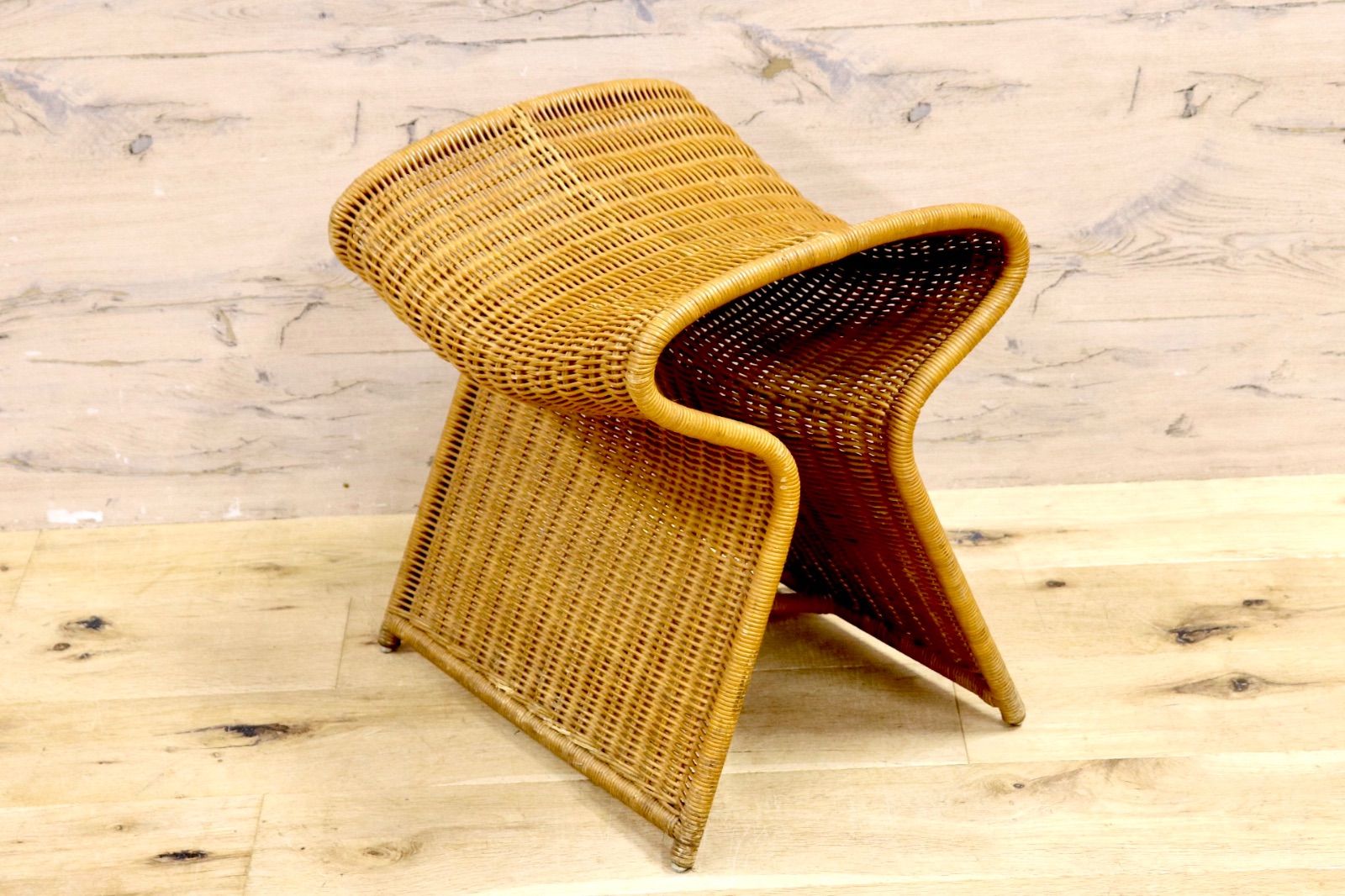 GMIK564A○IDEE イデー SHROOM WICKER シュルーム ウィッカー ラタンスツール 籐 オットマン サイドチェア 定価約4万