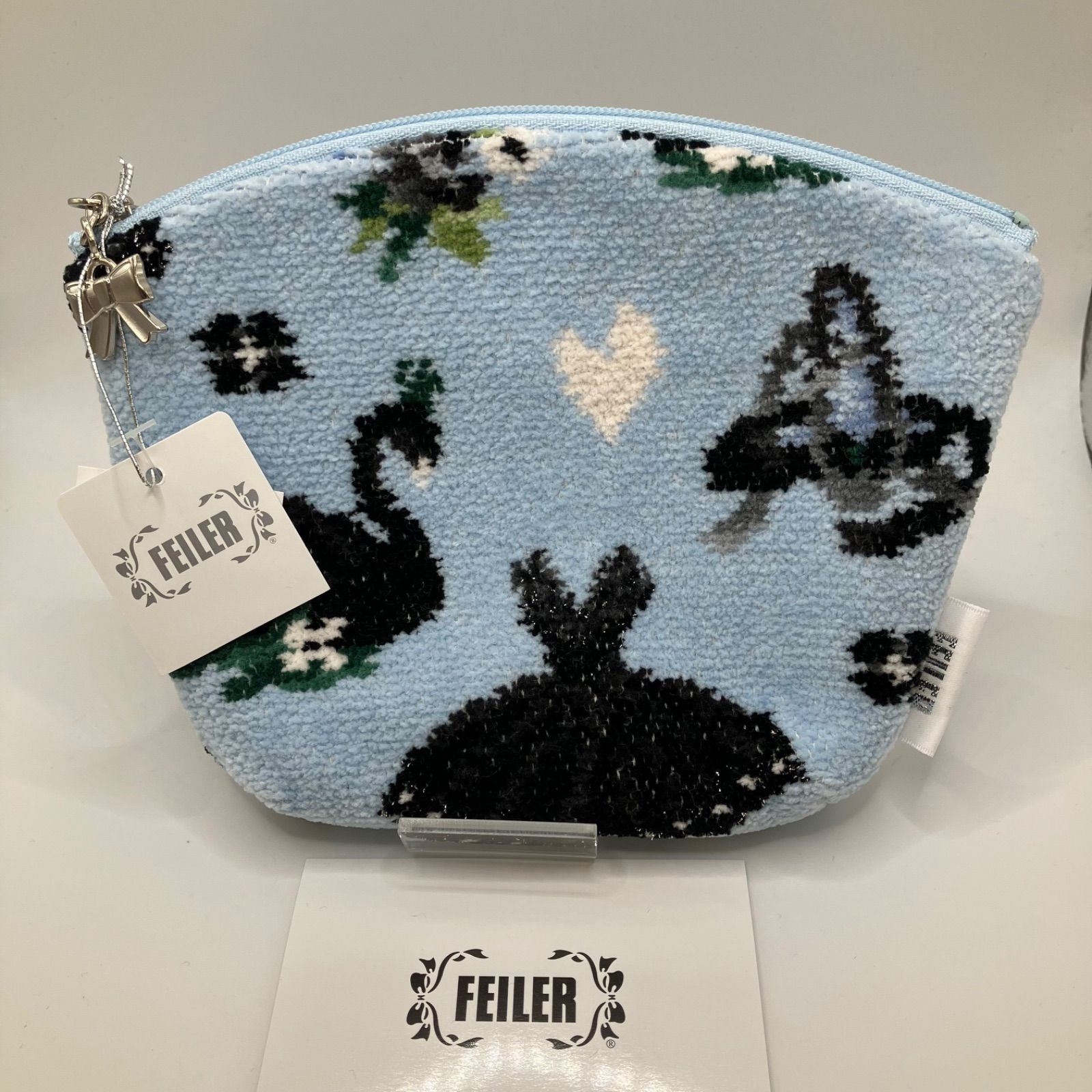 5415 美品 FEILER フェイラー ポーチ 小物入れ コスメケース スワン 
