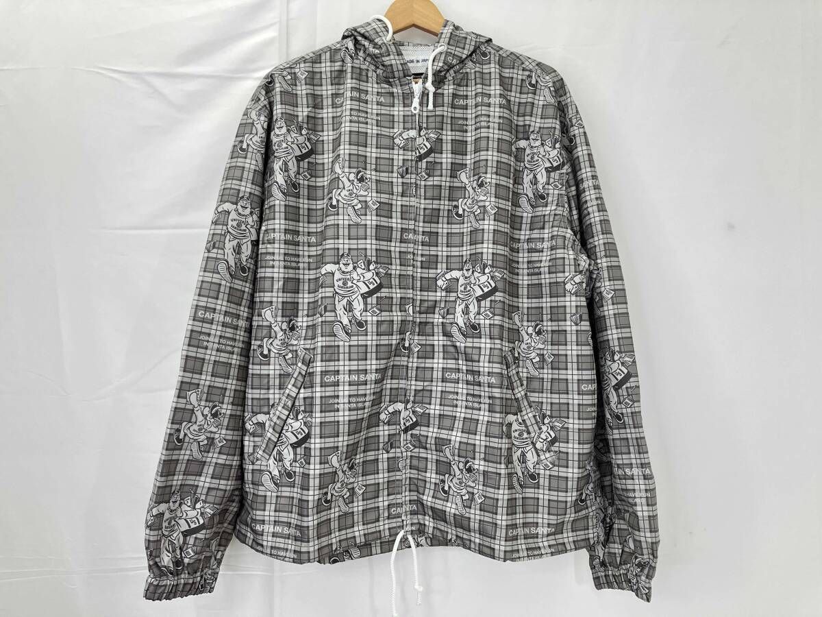 CAPTAIN SANTA キャプテンサンタ チェック総柄ウインドブレーカー ウインドブレーカー サイズL メンズ グレー系 チェック柄 総柄