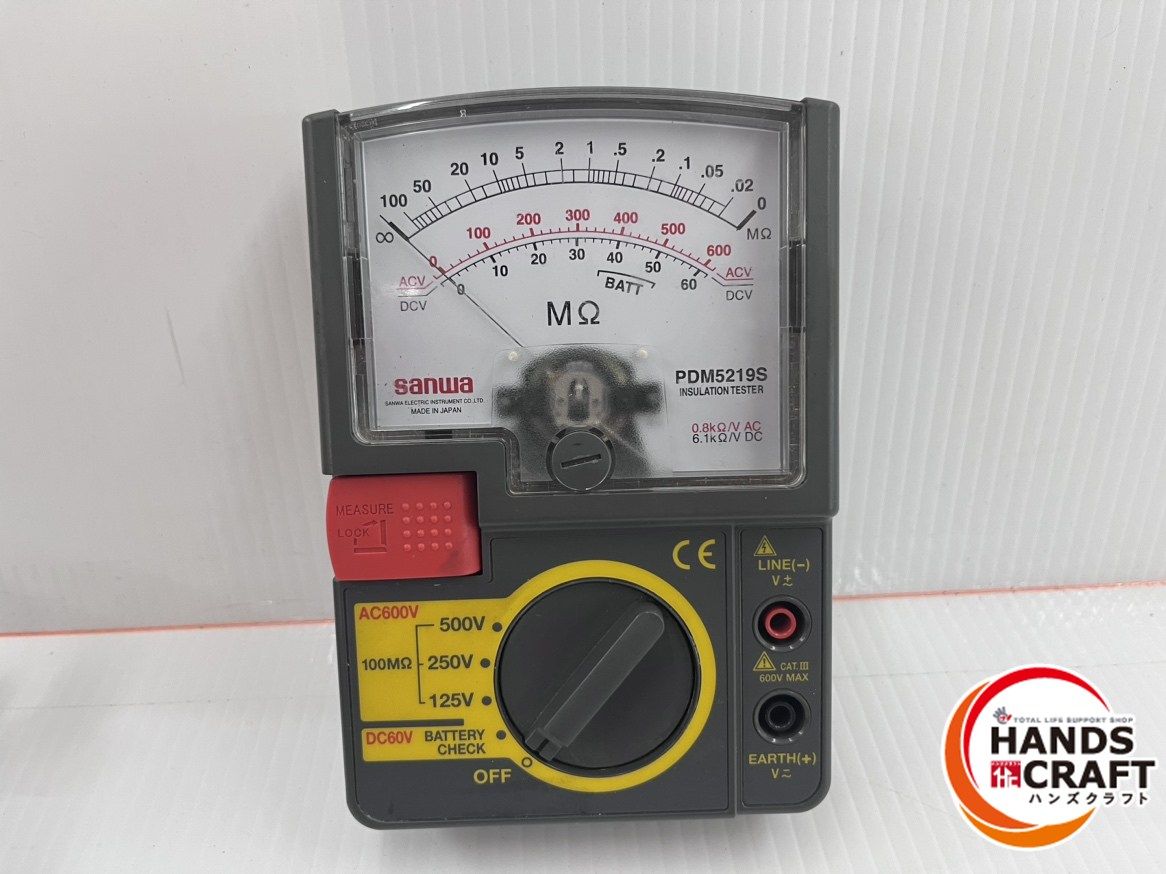 三和 sanwa アナログ 絶縁抵抗計 PDM5219S 測定器 品