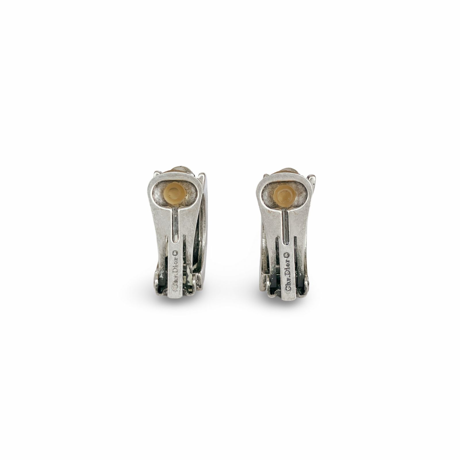 Christian Dior クリスチャンディオール スタッズ ハーフフープ イヤリング ヴィンテージ シルバー