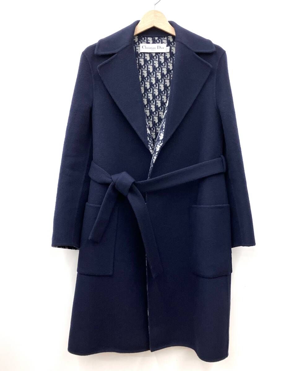 Christian Dior クリスチャンディオール ウール ベルト付きコート