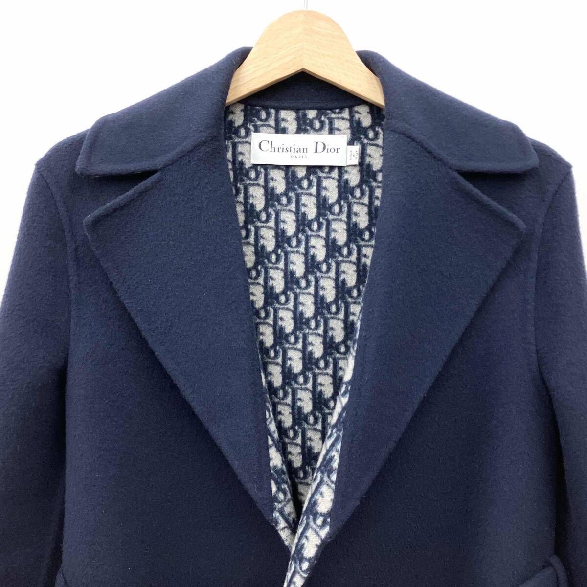 Christian Dior クリスチャンディオール ウール ベルト付きコート