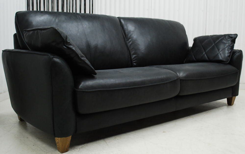 アウトレット 現品限り 一部 大 スタイリッシュモダンデザイン ３人掛け 3Pソファ ソファー チャコールブラック 240209-コロンバス3p