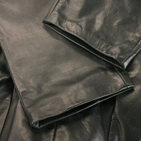  ホワイトベアー WHITE BEAR WB カーフミズゾメパンツ レザーパンツ テーパード サイドベルト ハイウエスト 本革 牛革 M 黒 ブラック AH 21 GY 99 その他 トップス