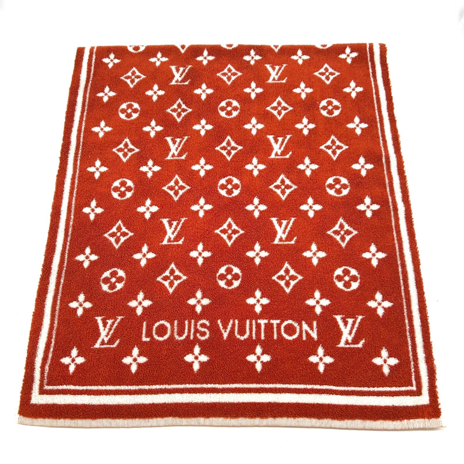 LOUIS VUITTON ルイヴィトン LV モノグラム セルヴィエット ビーチタオル M77752 オレンジ イタリア製 ハイブランド ラグジュアリー アイテム 小物