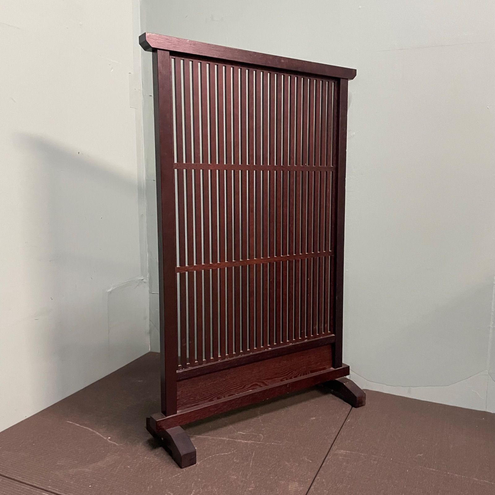 ♭ 和風 衝立 パーテーション 格子 間仕切り 木製 古民家 家具