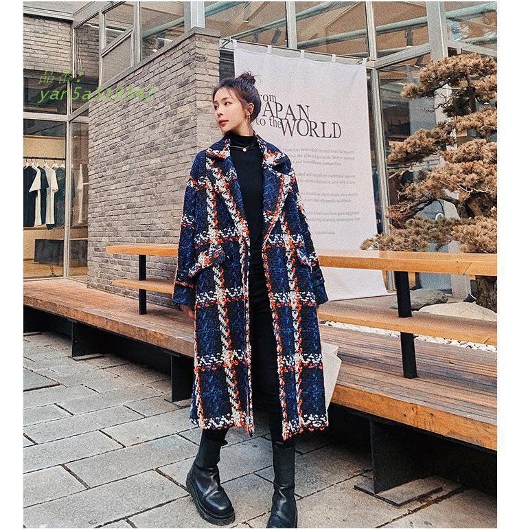 チェスターコート アウター コート レディース ロングコート 秋 レトロ ママ 冬 チェック柄 ウールタッチ 上品 ビジネスコート OL 冬 ロング コート yan5a319342 GULLKHAN_COM