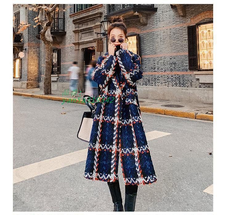 チェスターコート アウター コート レディース ロングコート 秋 レトロ ママ 冬 チェック柄 ウールタッチ 上品 ビジネスコート OL 冬 ロング コート yan5a319342