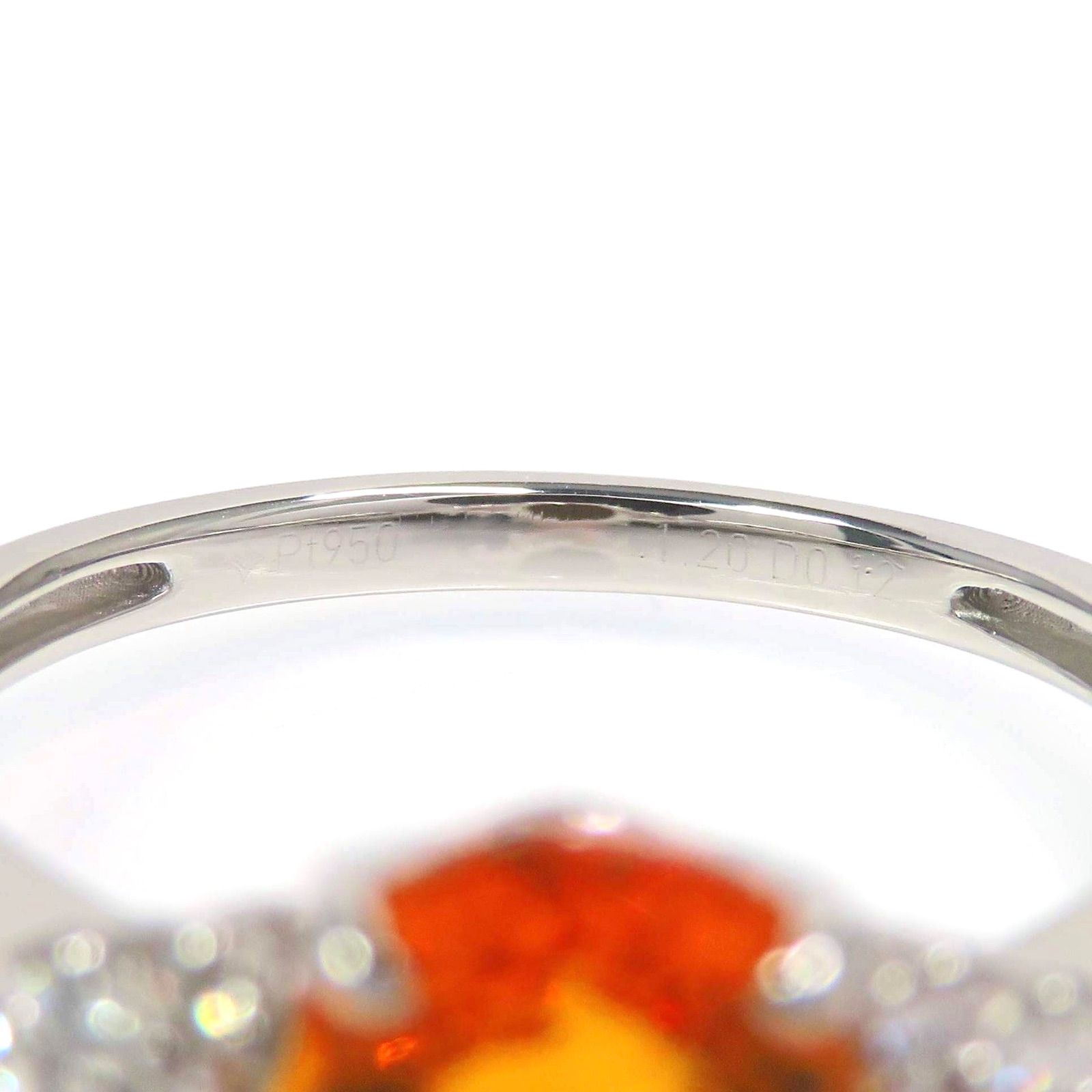 GSTV Pt950 ファイアオパール1.20ct ダイヤモンド0.12ct リング  