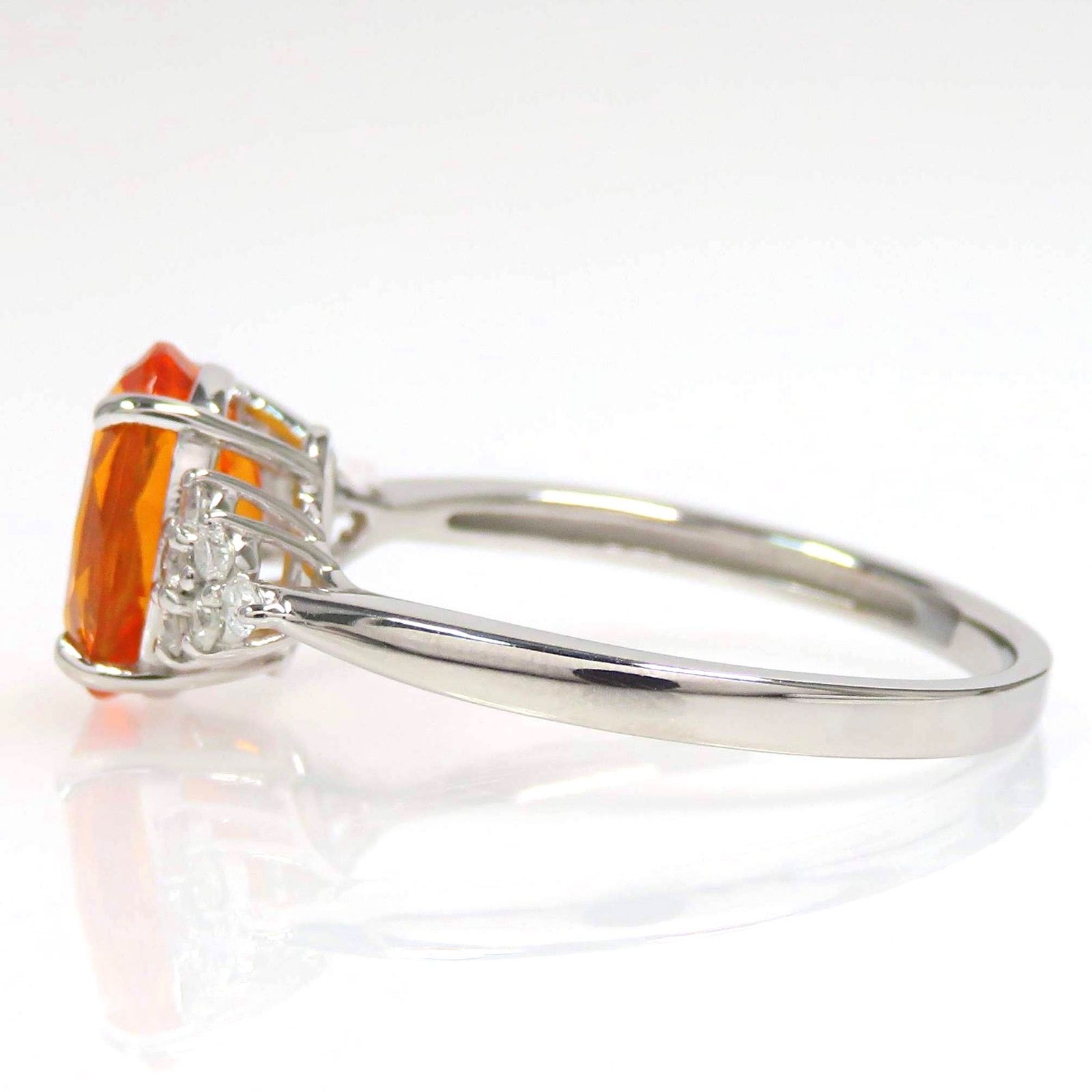 GSTV Pt950 ファイアオパール1.20ct ダイヤモンド0.12ct リング  