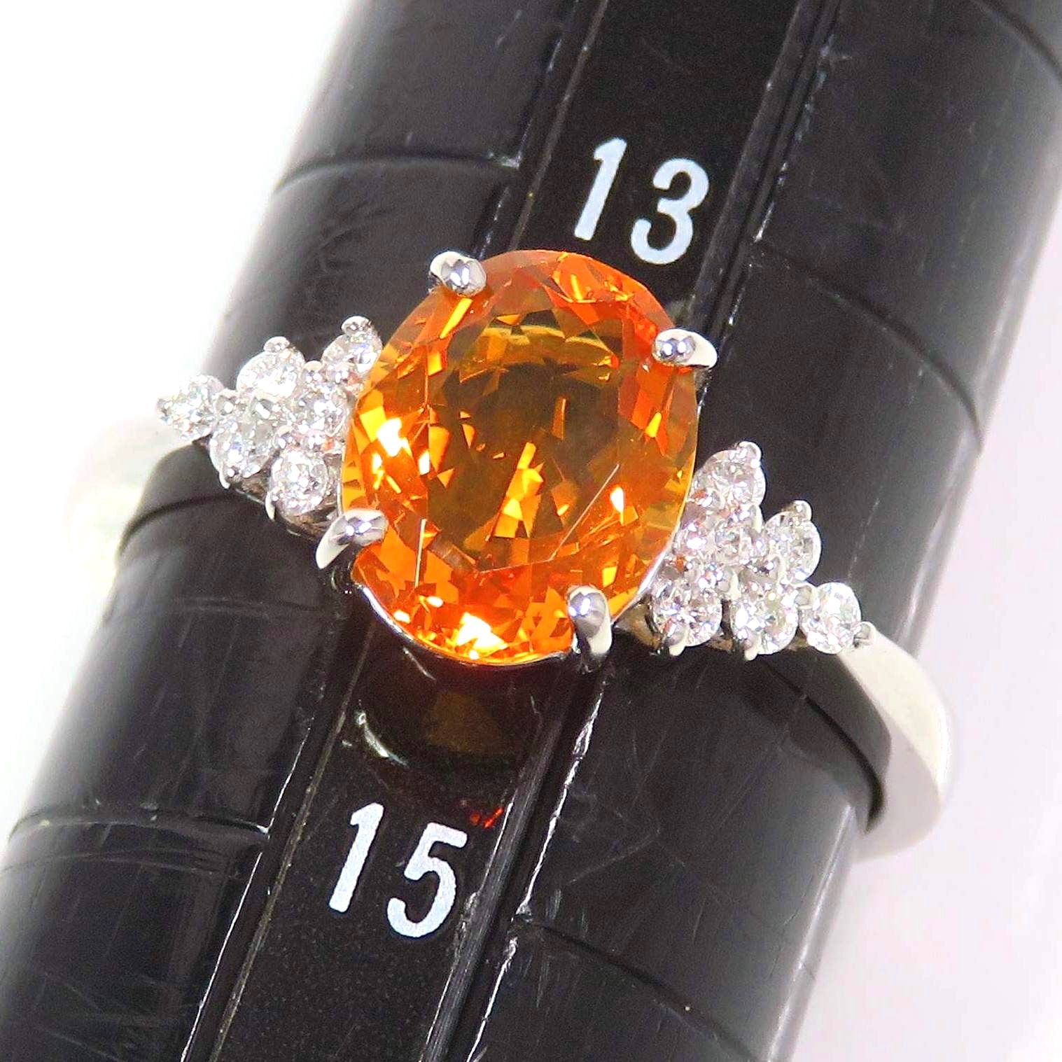 GSTV Pt950 ファイアオパール1.20ct ダイヤモンド0.12ct リング  