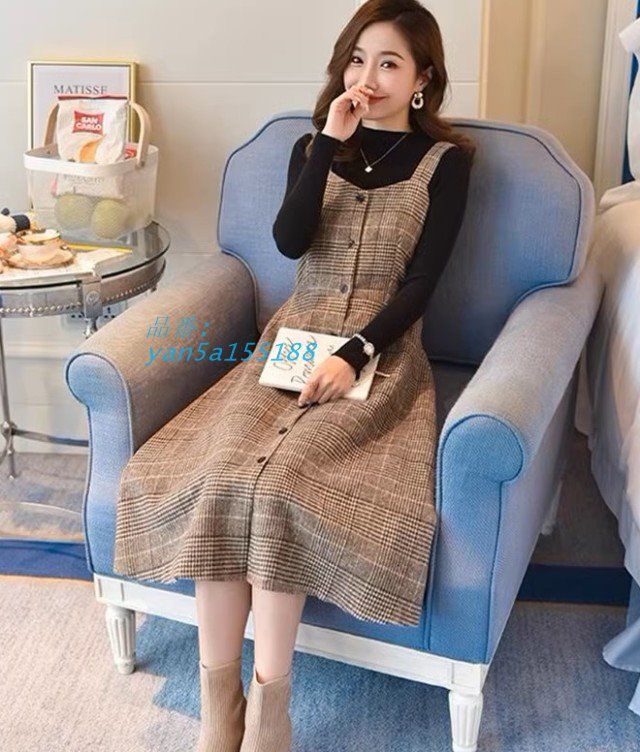 グレンチェック ジャンパースカート