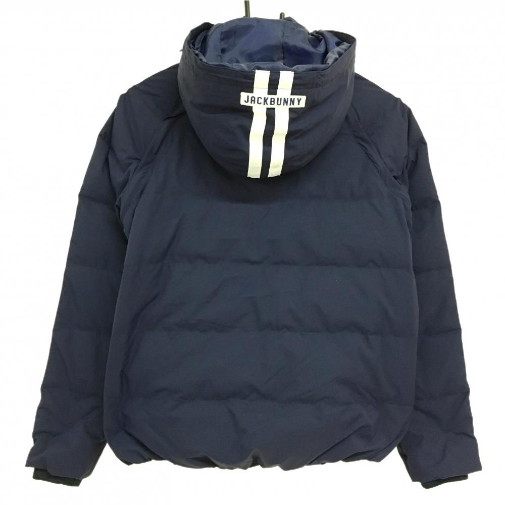 ジャックバニー 4WAYダウンジャケット ネイビー×白 袖2ライン フード袖着脱可 レディース 0 S ゴルフウェア Jack Bunny