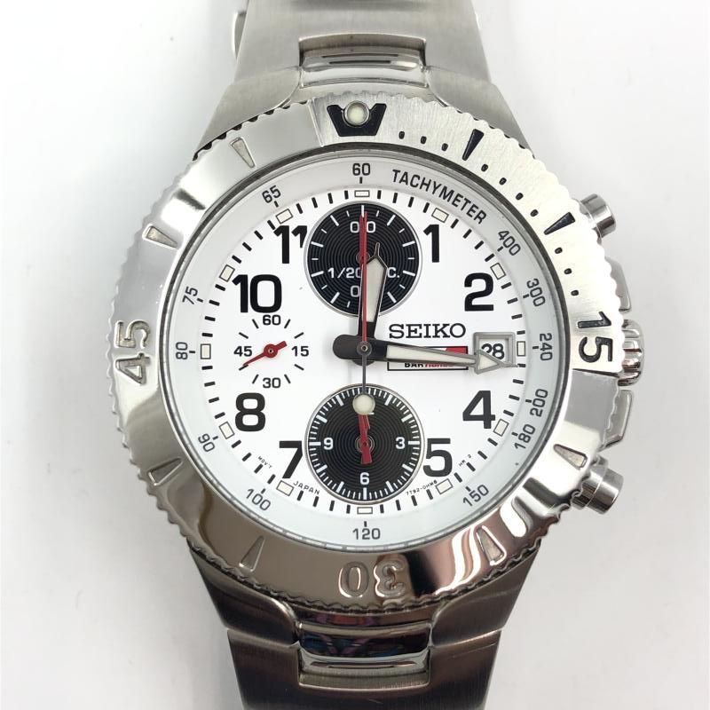 SEIKO BAR HONDA クロノグラフ 白文字盤 7T92-0GE0 クオーツ 電波受信なし 24 240024526449