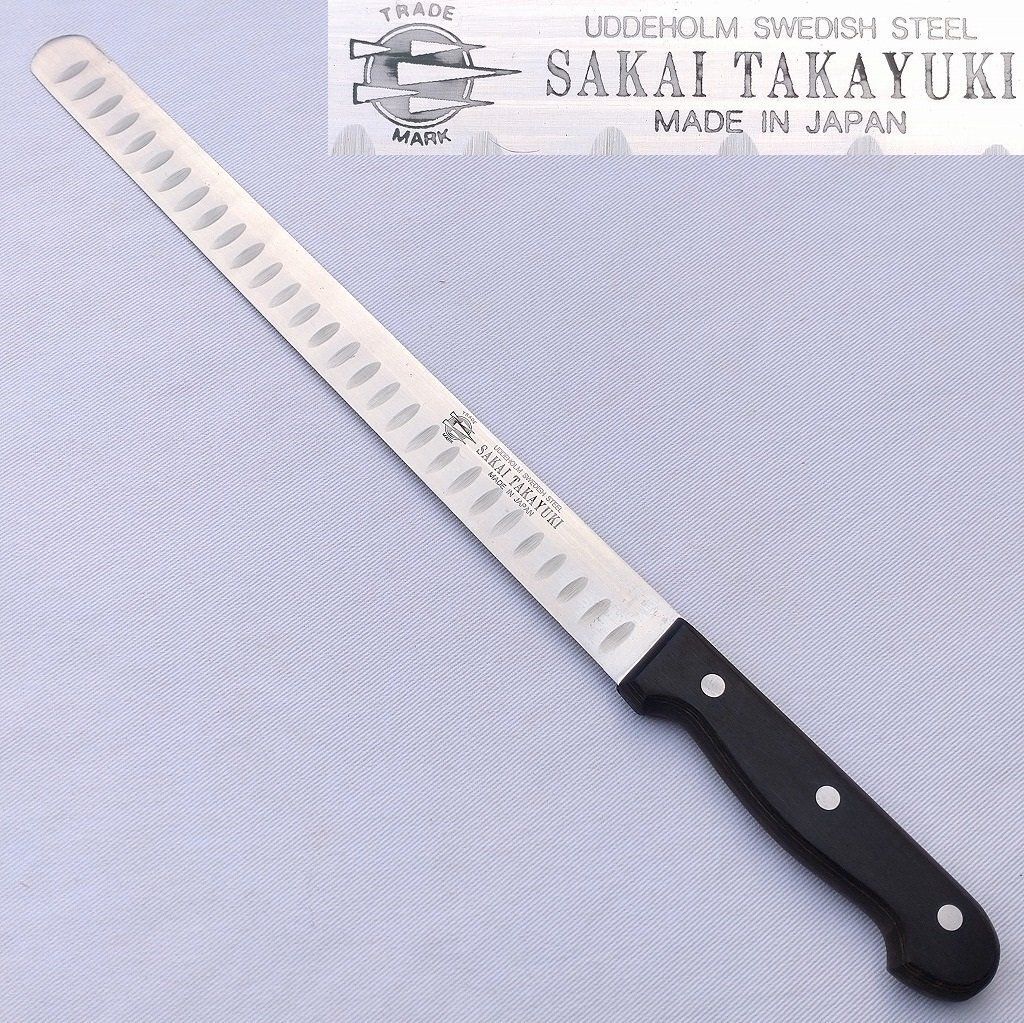 サーモンナイフ 堺孝行 SAKAI TAKAYUKI DEHOLM SWEDISH STEEL 刃長約305㎜ 洋包丁 SW鋼 鮭切包丁 サーモンスライサー 庖丁 刃物 2097
