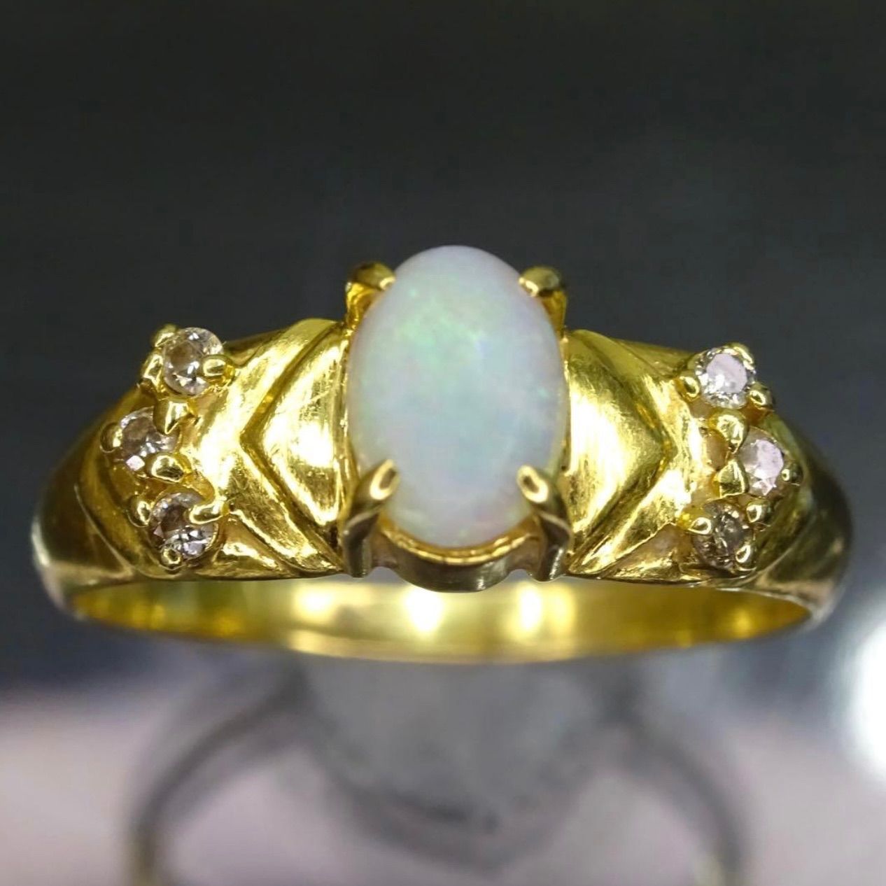 18金 K18 ゴールド GOLD 750 ジュエリーマキ 天然オパール0.31ct 天然 