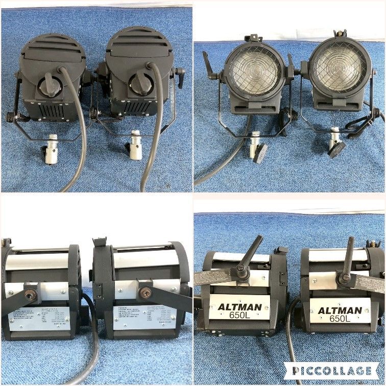 仕立ての良い 米軍放 照明機材セット スタジオライト ALTMAN スポットライト フレネルライト スタンドライト 撮影 ケース付 200 BJ9FK-W 25 メイク